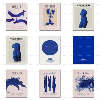Yves Klein Albastru Monocrom Expoziție De Postere| Abstracte De Artă |Arta Franceză Decor Acasă Printuri De Arta De Perete Panza De Decorare Camera De Zi
